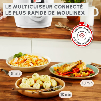 Cookeo MOULINEX YY5855FB WIFI 9-EN-1, 6 L, 9 modes de cuisson, 150 recettes + Extra crisp