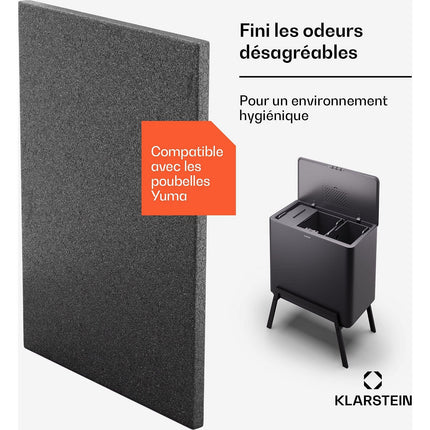 Poubelle de cuisine tri sélectif KLARSTEIN Filtre anti-odeur à charbon actif