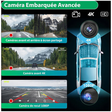 Autoradio connecté JUNSUN 9" 64GB 4K caméra de recul CarPlay