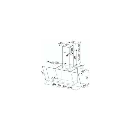 Hotte décorative murale inclinée FRANKE EVO PLUS FPJ 625 VERT. VR/NR