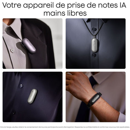 DICTAPHONE PLAUD Note Pin S Argent