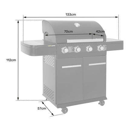 Barbecue gaz COOK'IN GARDEN Barbecue au gaz FYRA avec thermomètre -