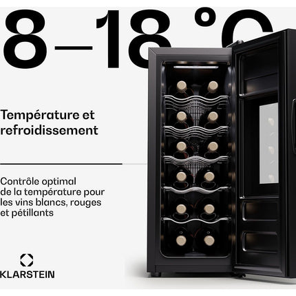 Cave à vin de service KLARSTEIN Silent Vino 12 Slim 12 bouteilles