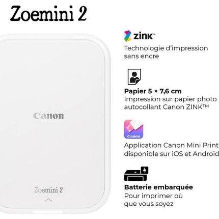 Imprimante photo portable CANON Zoemini 2 Edition Zootopie 2