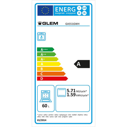 Cuisinière gaz GLEM GA551GWH