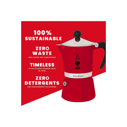 Cafetière italienne BIALETTI Rainbow 6 tasses red