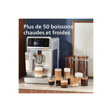 Expresso Broyeur PHILIPS Café Aromis EP8757/20 cafetière à grain SilentBrew LatteGo Pro Blanche