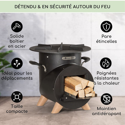 Brasero BLUMFELDT Oshima Réchaud camping en acier noir