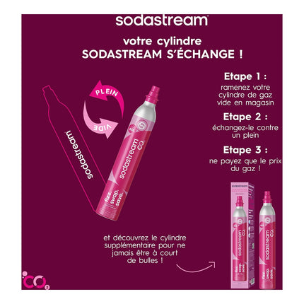 Cylindre CO2 SODASTREAM Recharge CO2 CQC à clipser pour échange