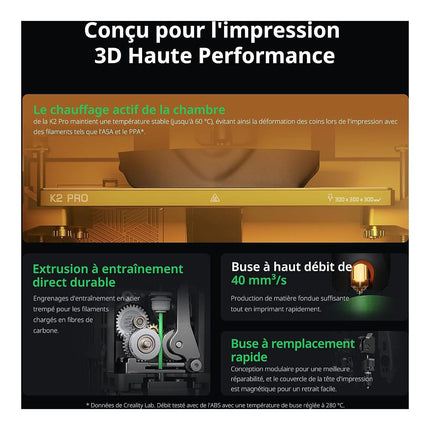 Imprimante 3D CREALITY K2 Pro Combo Imprimante 3D,Multicol.,CFS
