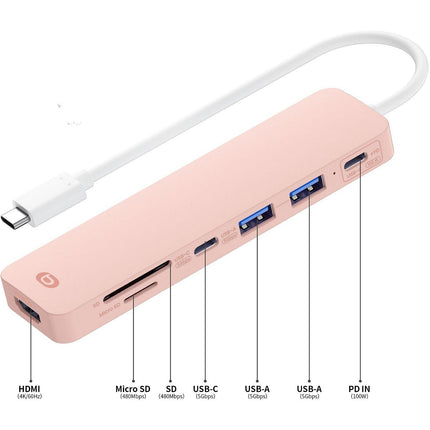 Hub ESSENTIELB 7 en 1 USB C Rose