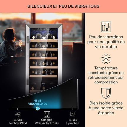 Cave à vin de service KLARSTEIN Vinovilla 29 encastrable 29 bouteilles
