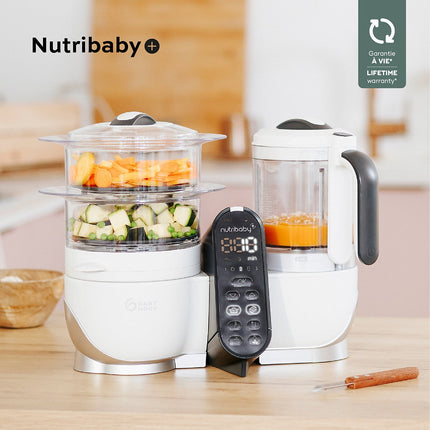 Mixeur Cuiseur Bébé BABYMOOV Nutribaby+ White/3 babybols+2 cuillères