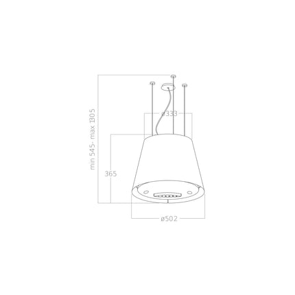 Hotte décorative îlot ELICA EASY BL/F/50