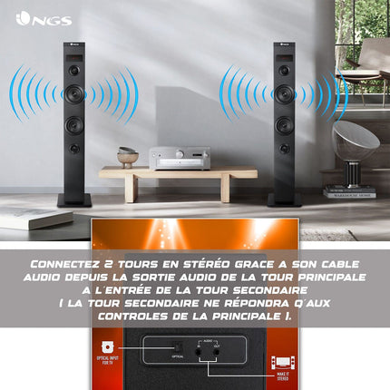 Pack enceinte Home Cinéma NGS SKYCHARM 50W BT Optique FM Noir 32Go