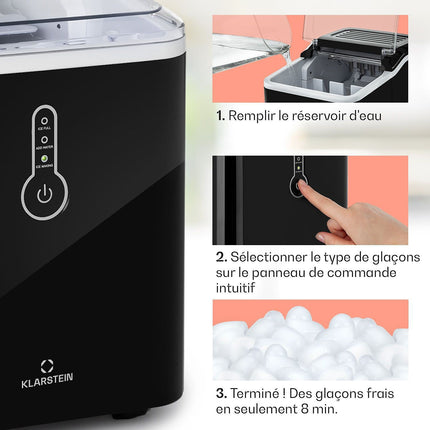 Machine à glaçons KLARSTEIN Chillout 12kg/24h réservoir 1,5L noir