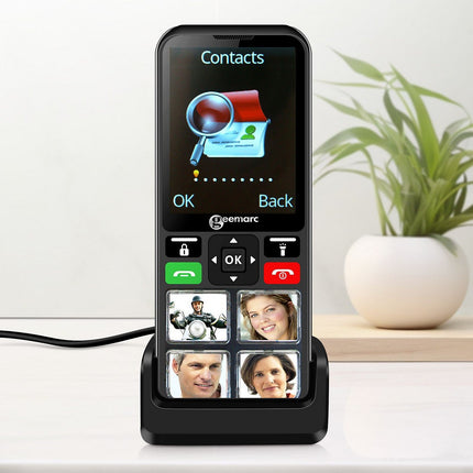 Téléphone sans fil GEEMARC Larges touches - Bouton SOS - Noir