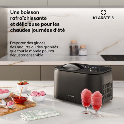 Turbine à glace KLARSTEIN Machine à glace 1L 100W Noir FrostFusion