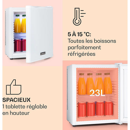 Mini réfrigérateur KLARSTEIN Happy Hour 26L 5-15°C 23 dB LED blanc