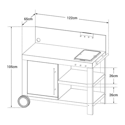 Desserte COOK'IN GARDEN Desserte pour plancha NOVA XL