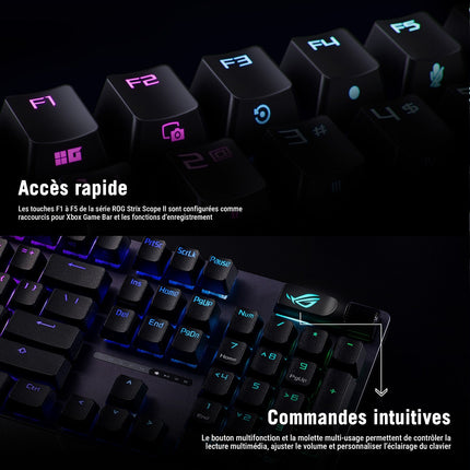 Clavier gamer sans fil ASUS ROG Strix Scope II 96 Wireless Blanc