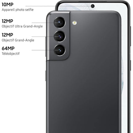 Smartphone SAMSUNG Galaxy S21 5G Gris 128Go Très Bon État avec Batterie Neuve - Reconditionné