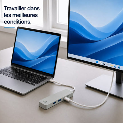 Hub USB C ESSENTIELB 4 en 1 USB C Vert -Vr
