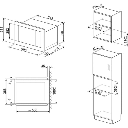 Micro ondes combiné encastrable SMEG FMI625CN