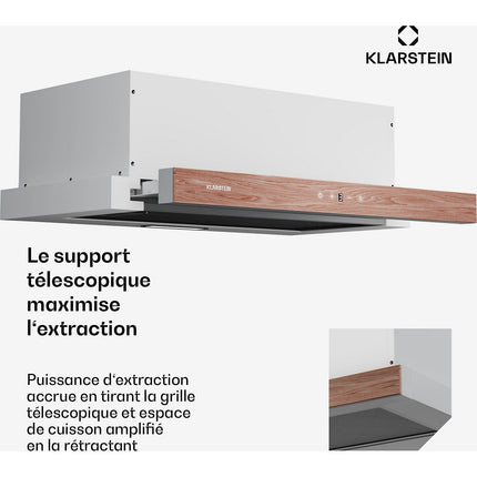 Hotte casquette KLARSTEIN ZenFusion 60cm 400m³/h CEE A Blanc