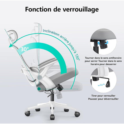 Fauteuil ergonomique SIHOO M102C chaise ergonomique blanc