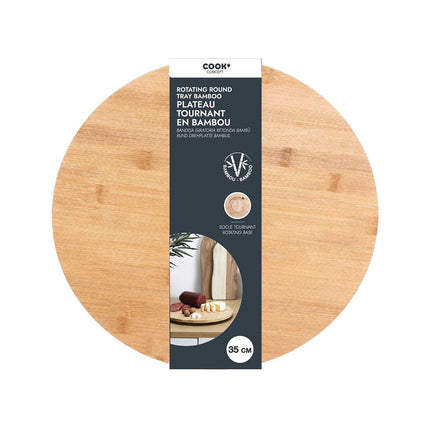 Plateau COOK CONCEPT rond tournant en bambou M12 - 35cm