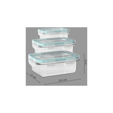 Boîte hermétique 5FIVE 3 pcs en verre Clipeat