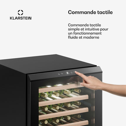 Cave à vin polyvalente KLARSTEIN Bevora 6 clayettes 128L 48 bt 54 cm Noir