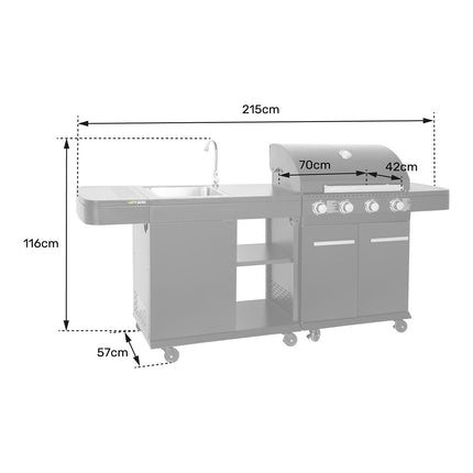 Barbecue gaz COOK'IN GARDEN Cuisine extérieure modulable FYRA - 4 br