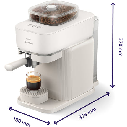 Machine à expresso PHILIPS Baristina BAR320/00 cafetière à grain bac double compartiment Blanche