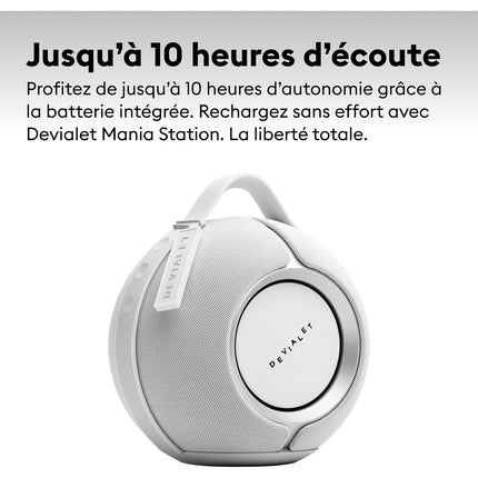 Enceinte portable DEVIALET Mania White Mist + Étui de transport inclus