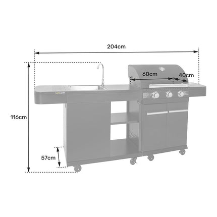 Barbecue gaz COOK'IN GARDEN Cuisine extérieure modulable FYRA - 3 br