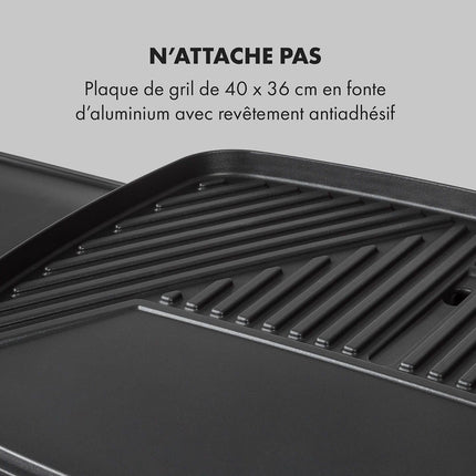 Barbecue électrique KLARSTEIN Gatsby 2000W - 20x32cm- Noir