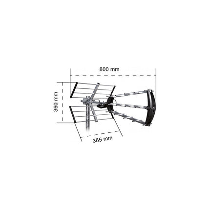 Antenne extérieure METRONIC Antenne d'extérieur trinappe 26 dB + fil