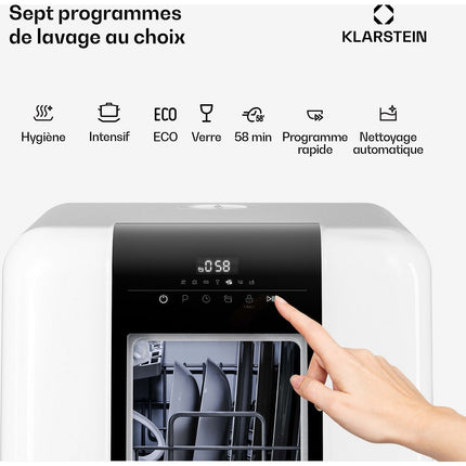 Mini lave vaisselle KLARSTEIN Melville 7 Programmes AquaStop 860W 42cm