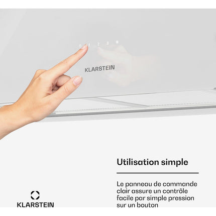 Hotte décorative îlot KLARSTEIN Kronleuchter îlot 90cm 590m³/h LED blanc Reconditionné