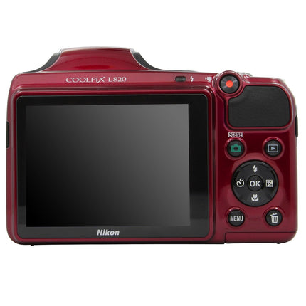 Appareil photo Bridge NIKON L820 rouge Reconditionné