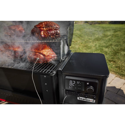 Barbecue pellet WEBER Searwood XL 600, sur chariot, de 80 à 315°, surface de cuisson 91 x 45 cm, thermostat digital