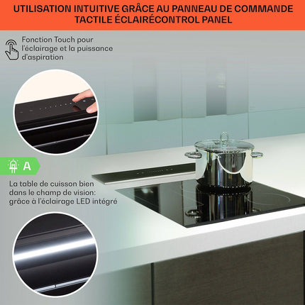 Hotte escamotable KLARSTEIN Royal Flush Eco 60 cm 714 m³/h A+ Noir