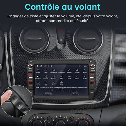 Autoradio connecté JUNSUN pour Renault Dacia Duster 2+64G Carplay