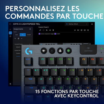 Clavier gamer sans fil LOGITECH G915 X Lightspeed TKL Linear Noir