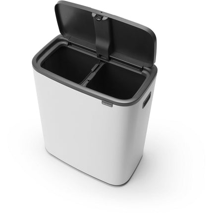 Poubelle de cuisine tri sélectif BRABANTIA Bo Touch Bin 2X30L White
