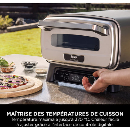 Four à pizza électrique NINJA MO201EU inox noir pizza 30 cm, fonction air fryer, thermostat digital Reconditionné