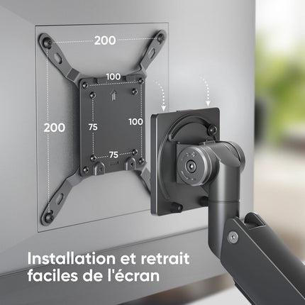 Support écran PC ONKRON Bras Écran PC 17–57", 27 kg, G130-B Noir