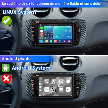 Autoradio connecté JUNSUN pour Seat lbiza Baujahr 2009-13 Carplay